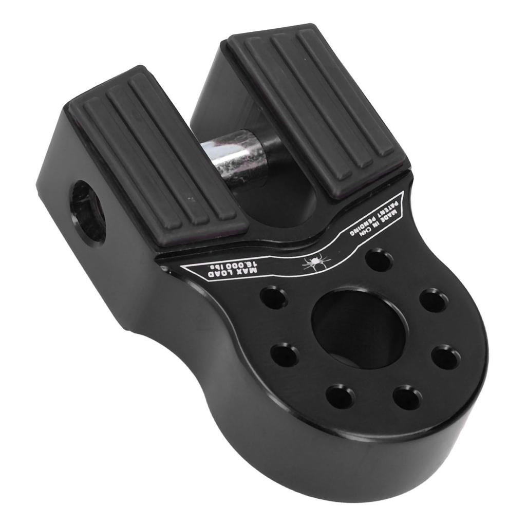 Flat Tow Hook Mount 16000lb Loading Wear Resistant Rustproof Winch Shackle Connector Mount with Rubber Side Guard for Trucks