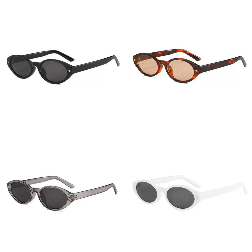 Vintage European Style Oval Cat Eye Sunglasses With Uv400 Protection For Fashionable Outdoor Wear