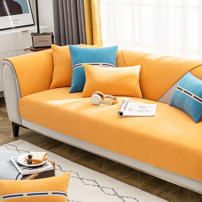 Легкий роскошный стиль, новый чехол для дивана из синельной кожи, универсальный нескользящий чехол для четырех сезонов, простой современный летний