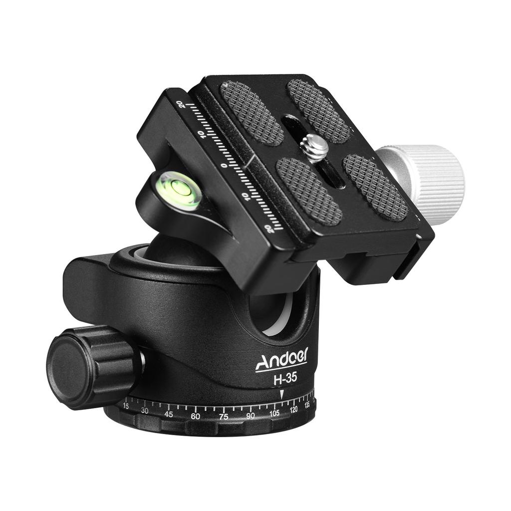 Andoer Панорамный штатив H-35 с шаровой головкой, адаптер для крепления шаровой головки, U-образный паз, конструкция с центром с низкой гравитацией