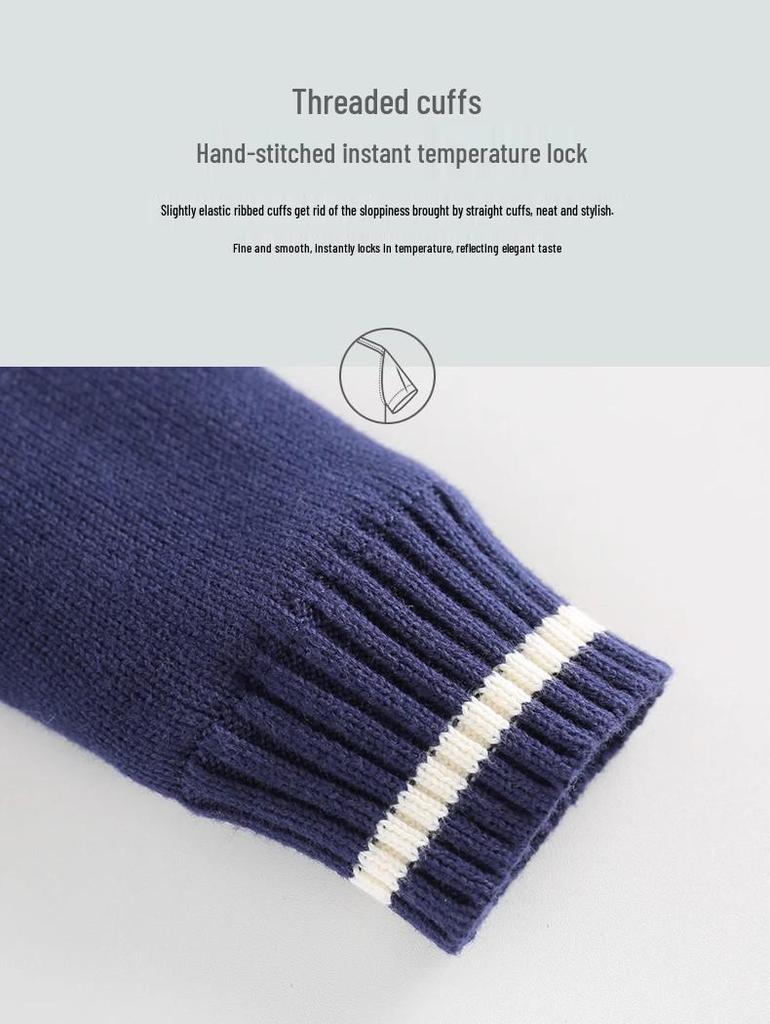 Красный вязаный кардиган на молнии для мальчиков: На флисовой подкладке, из чистого хлопка, толстый шерстяной для осени/зимы