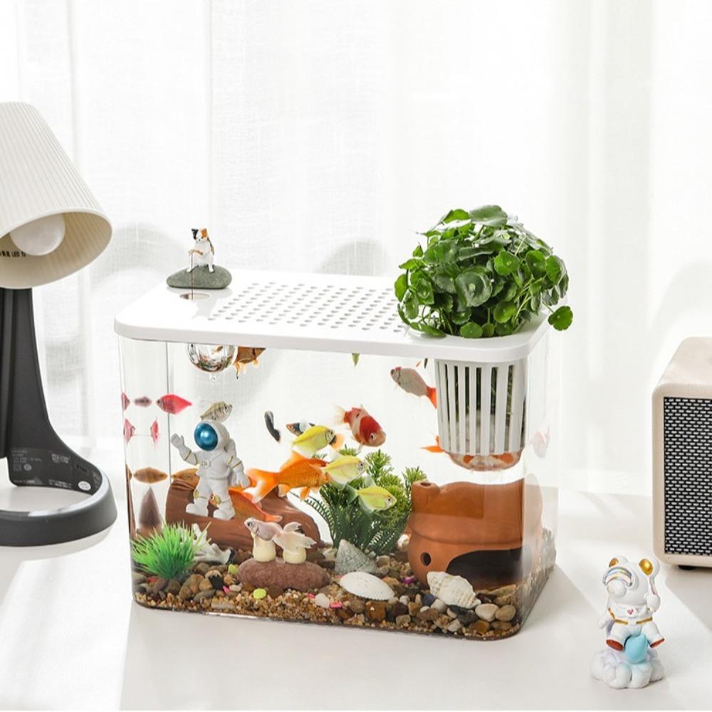 Новый прозрачный аквариум из ПЭТ+АБС с крышкой, ударопрочный, гидропонный, экологичный, для дома