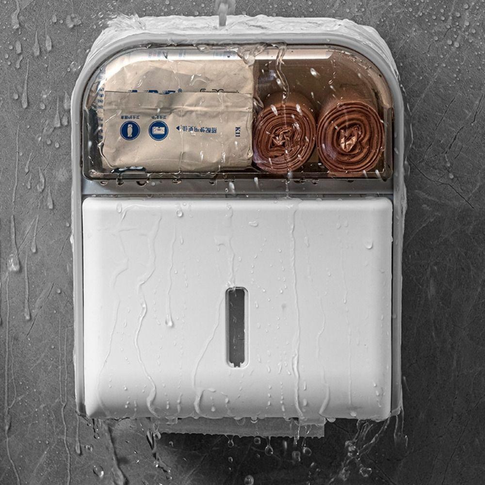 Multipurpose Wall-Mounted Tissue Box No-Drill Tissue Storage Rack Tissue Container  Kitchen