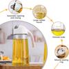 Oil Bottle Dispenser Glass Oil Sauce Bottle Dispenser for Kitchen Leakproof Glass Oil Bottle, 630ML 22OZ  Auto Flip Oil Bottle