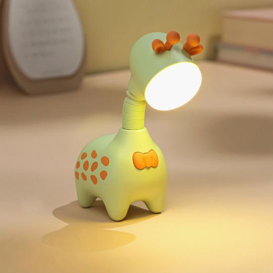 Ночник с мультяшным жирафом, USB аккумуляторная настольная лампа с изображением животных, мягкое освещение и неослепительная защита глаз, светодиодная прикроватная лампа, украшение для спальни