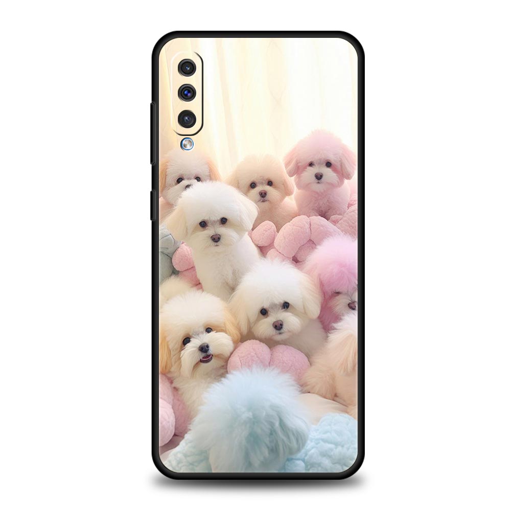 Милый чехол для телефона с маленькой собачкой для Samsung Galaxy A56 A54 A42 A36 A34 A26 A24 A16 A14 A12 A06 A50 A52 A10 5G Мягкий ТПУ чехол Fundas