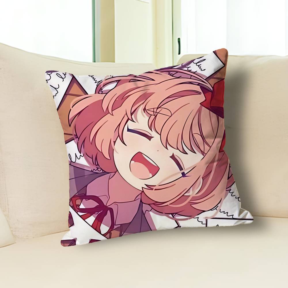 Милые чехлы для подушек S-Sayori DDLC для спальни, гостиной, дивана, домашний декор, полиэстеровый чехол для подушки на молнии
