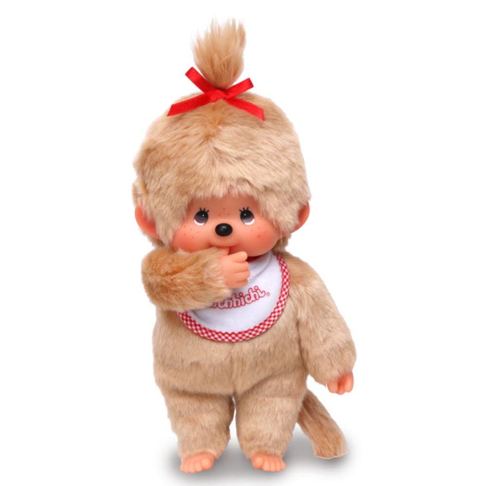Sekiguchi Monchhichi Series Monchhichi Premium Standard Beige Medium Plush Toy for Girls 226573 -