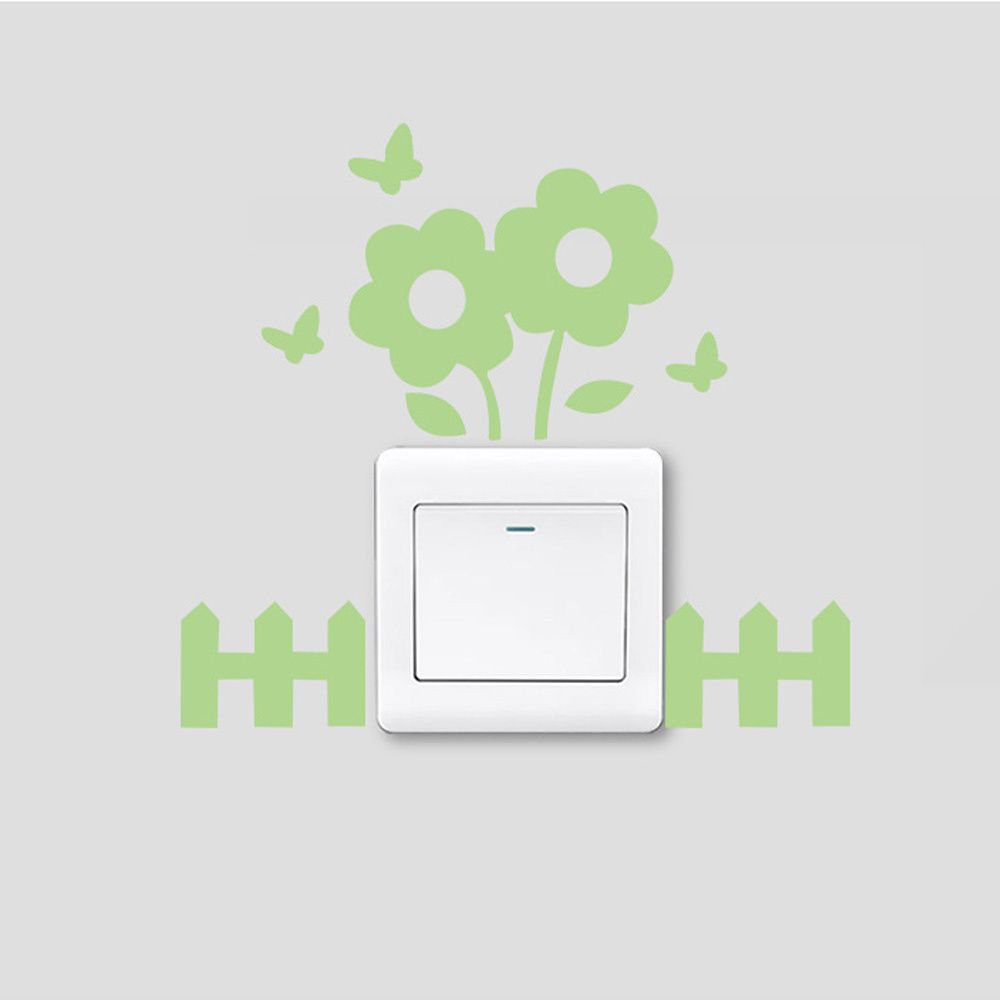 Rooms Decor Fluorescent Luminous Wall Sticker Light Switch Sticker Switch Outlet On-off Sticker
