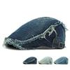 Denim Beret Women's British Vintage Forward Cap Men Peaked Cap