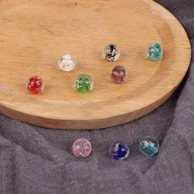 Светящиеся стеклянные бусины для самодельных украшений - круглый материал для браслета из бусин