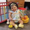 24 " 60 Cm Black Skin Rebirth Baby Doll Girl KODI Sof Cloth Body Simulation Reborn Dolls Lifelike Handmade Rooted Short Curly Hair Newborn Babies Doll
