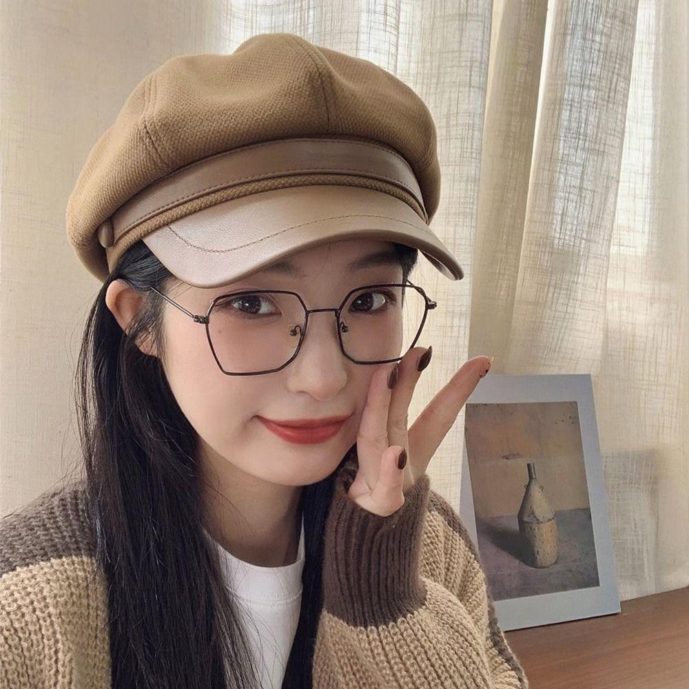 Fashion Woolen Winter Beret Hat Vintage Breathable Newsboy Pumpkin Hat Windproof Warm Peaked Hat for Women