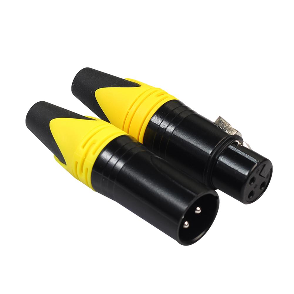 2pcs 3Pin XLR Female Male Microphone Audio Cable Plug DIY Connectors Adapters