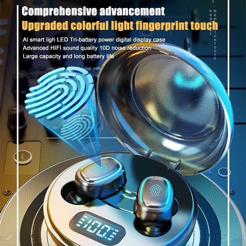 Беспроводные наушники Bluetooth 5.0, сенсорная гарнитура с отпечатками пальцев и легкими наушниками с цифровым дисплеем Aurora