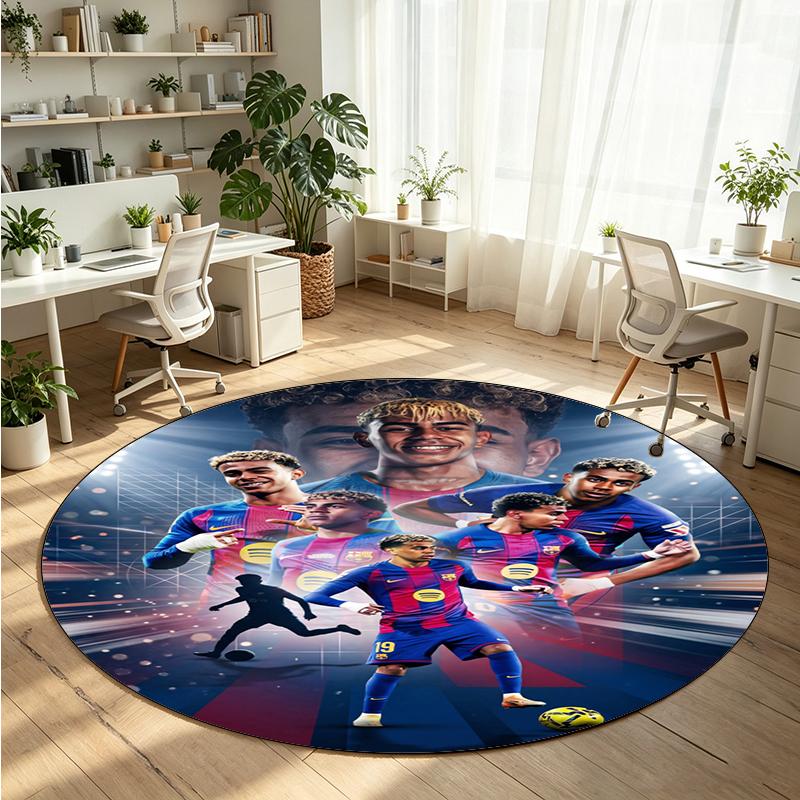 Yamal Printed Round Crystal Velvet Rug Soft Non Slip Floor Carpet For Bedroom Holiday Gift