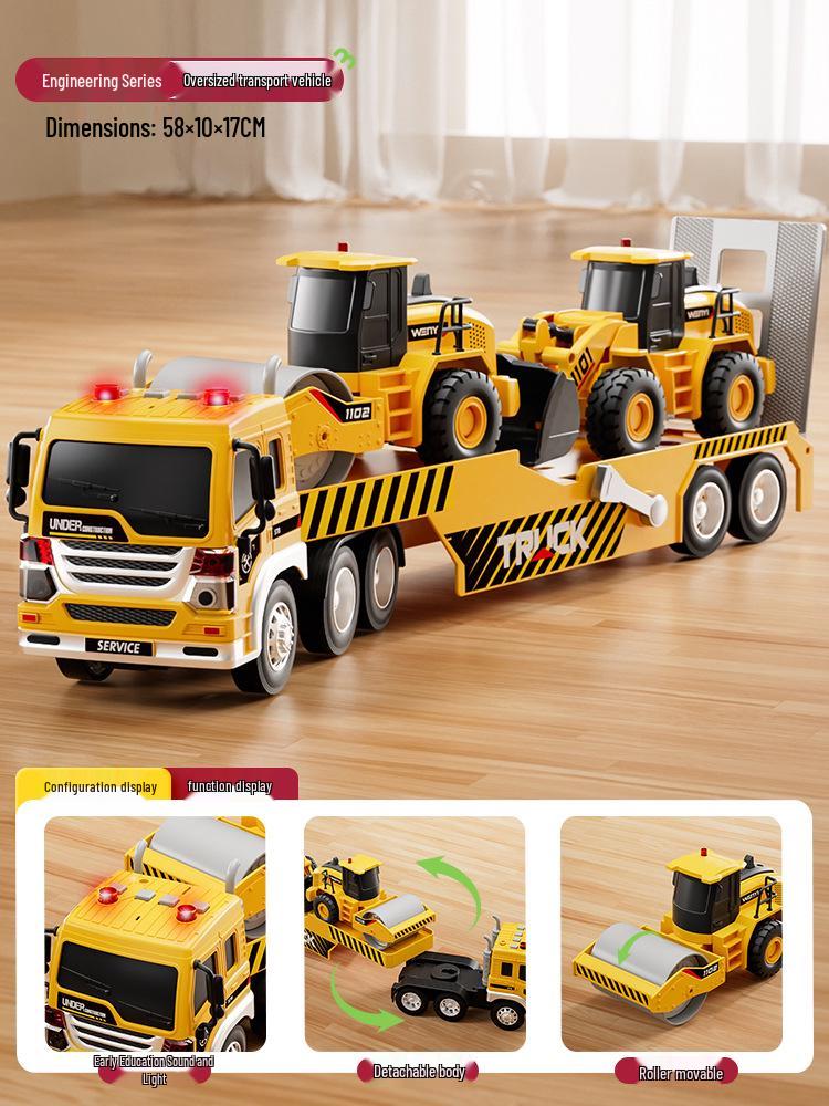 Children's Extra Large Alloy Roller Excavator Bulldozer Loader Toy, Ages 2+