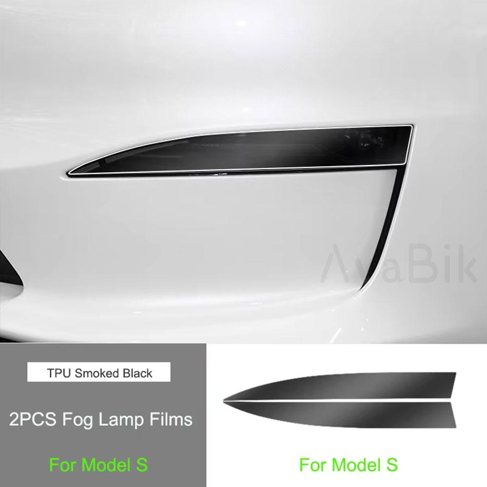 TPU Blackened Headlight Taillight Foglight Protective Film for Tesla Model X For Model S 2024 Black Color Changing Films