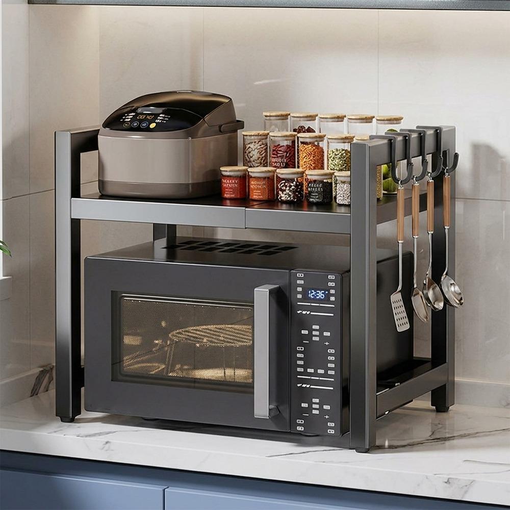 Retractable Metal Kitchen Storage Rack Adjustable Oven Storage Shelf Seasoning Storage