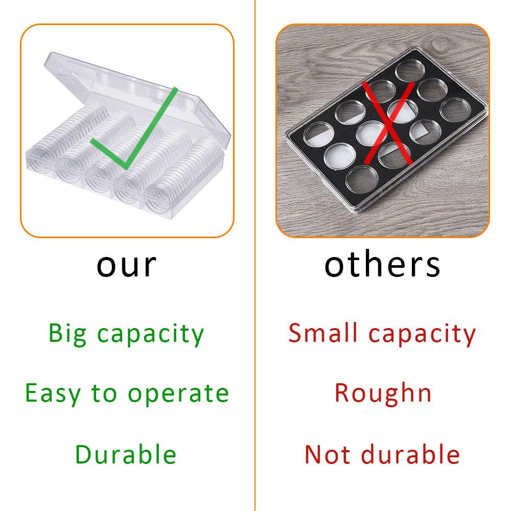 100 шт./набор диаметр 30 ммпластиковая прозрачная капсула коллекция 16/20/25/27/30/38/46 монет контейнеры для хранения новая коробка ремесла