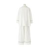 Francfranc Logo Embroidered Check Jacquard 2025 Top and Bottom Set Pajamas, White, Model, Loungewear/Relaxation Wear,