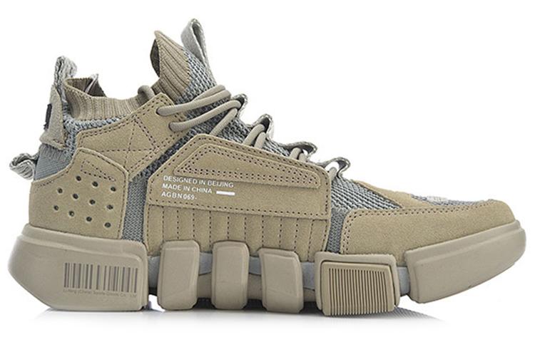 Li Ning Enlightenment ACE Paris Fashion Apparel Week Mid top Sports Casual Shoes Men's Khaki Gray AGBN069-7