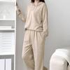 New ArrivalS Open Run Women S Button Long Sleeve Hoodie looSe Wide pantS Set