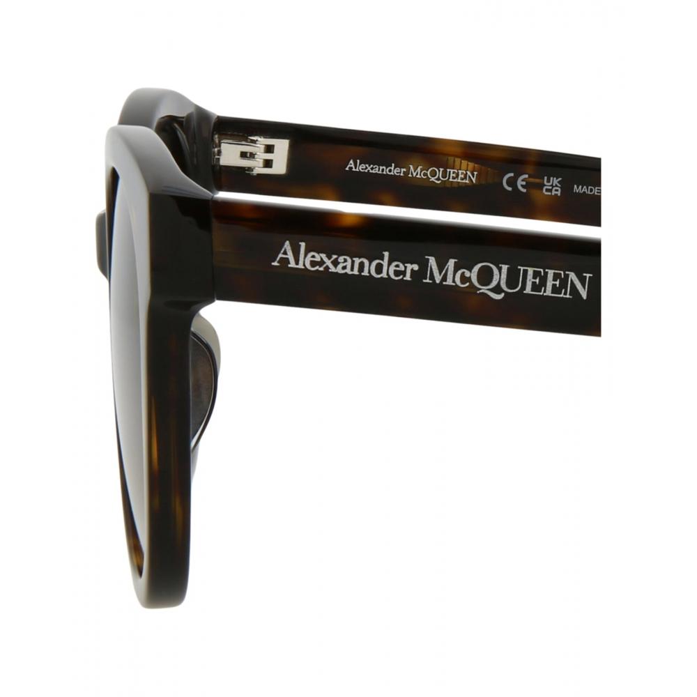 Alexander Mcqueen Round Frame Acetate Sunglasses Havana Havana Brown