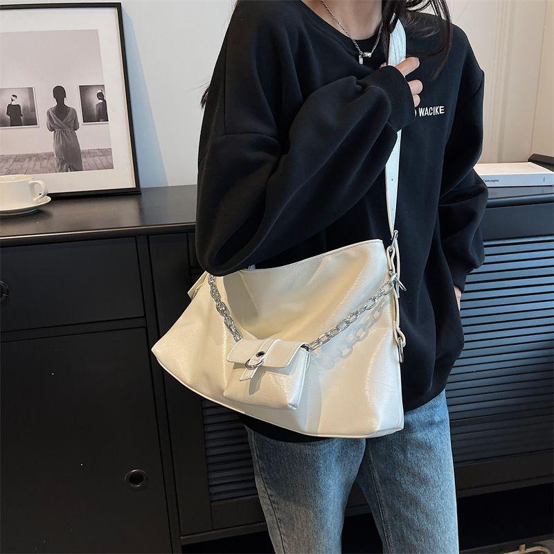 Модная женская трендовая модная большая вместительная серебряная мягкая сумка из искусственной кожи под мышками, сумки-бродяги на плечо