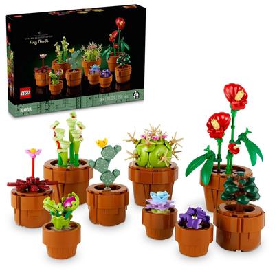 LEGO Ботанический набор мини-комнатных растений, игрушки, подарок на день рождения, блок, Рождество, мужчины, женщины, комнатные растения, искусственный зеленый интерьер, стильный мать, отец 10329