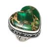 Натуральный медно-зеленый турмалин 925 пробы стерлингового серебра Кольцо Размер 8.5 ETC-13892
