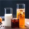 Square Simple Glass Cup Clear Cold Drink Juice Milk Glass Red Wine Beer Glass Coffee Cup Water Cup Drinking Utensils