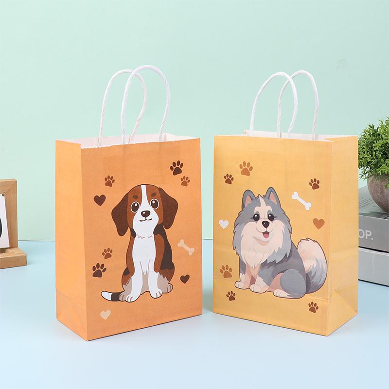 6 шт. бумажный пакет для собак с ручкой, сумка для конфет на день рождения собаки, сумка для детского дня рождения, сувениры на свадьбу, принадлежности для детского душа