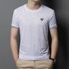 Summer New Short-Sleeved Men's T-shirt Fashion Brand Casual Fashion Loose Jacquard Round Neck Middle-Aged Men's T-shirt