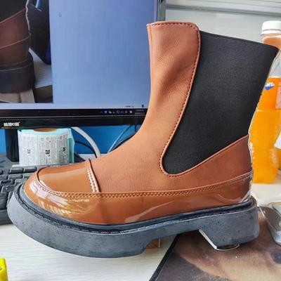 Женские ботинки на платформе, ботинки на осень-зиму, коричневые туфли на платформе, женские ботильоны на каблуках, короткие ботинки Mujer