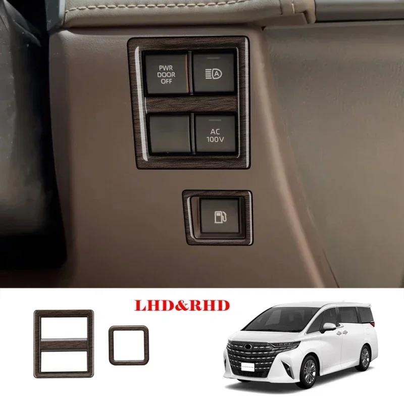 LHD RHD Для Toyota Alphard Vellfire 40 Серии 2024 ABS Дерево Аксессуары для салона Накладка на переключатель стеклоподъемника, селектор КПП, вентиляционное отверстие AC