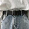 Women'S Belt Soft Pu Leather Belt Square Buckle Pin Buckle Jeans Black Belt Chic Luxury Brand Fancy Vintage Strap Female