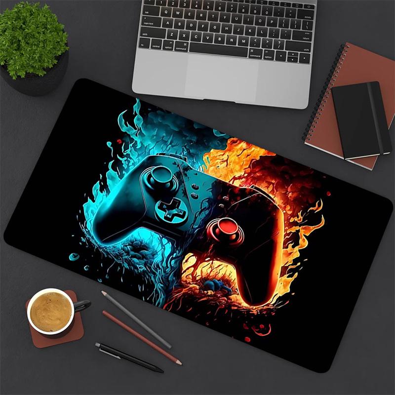 1PC gamepad fire Oversized Mouse Pad - Non-Slip Rubber Base Perfect for Office School Esports Home Decor Desk Mat 150A