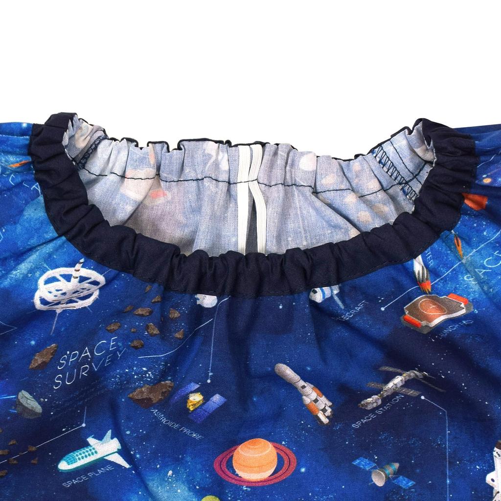 КРАСОЧНЫЙ КОНФЕТНЫЙ СТИЛЬ Smock (120-130cm) Набор из 2 предметов «Исследование планеты будущего и космический корабль», крутой детский халат с длинными рукавами для мальчиков, фартук для детского сада