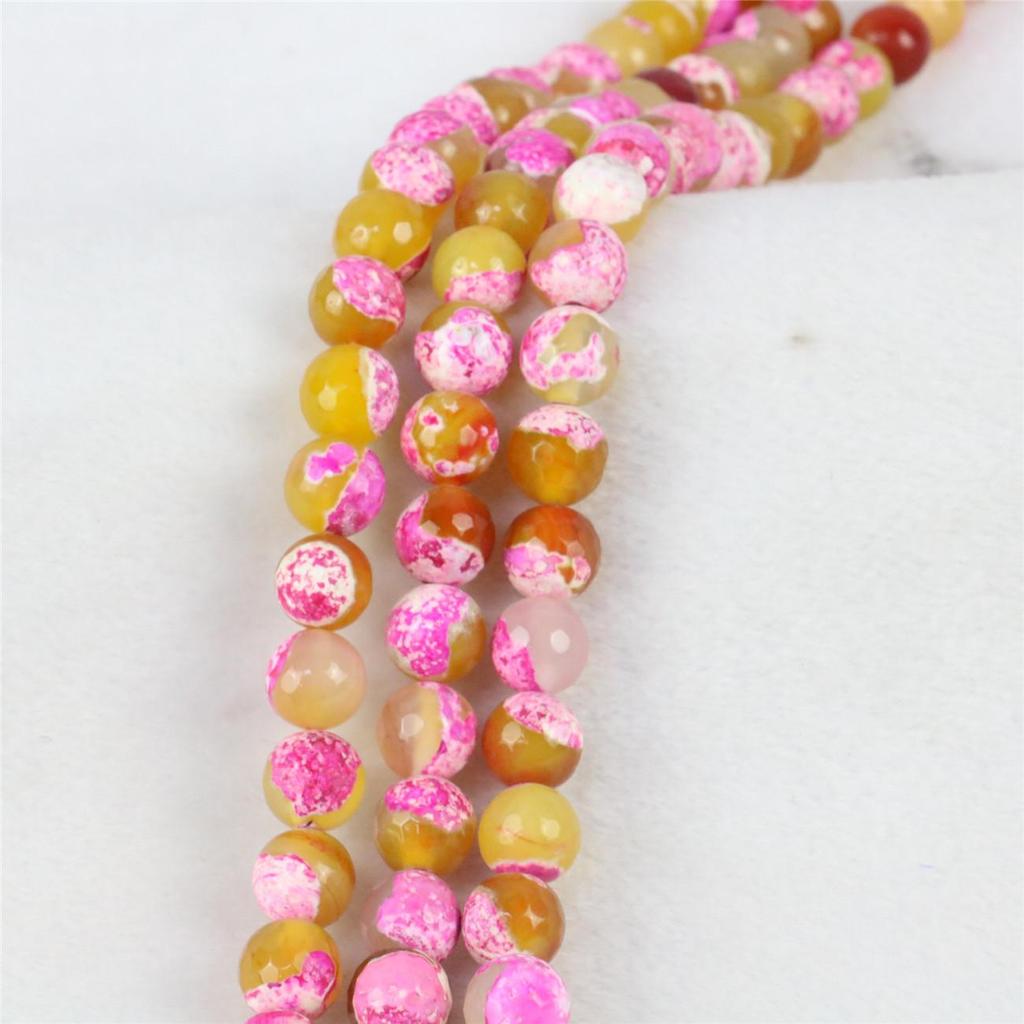 10 мм граненые круглые розовые, желтые агаты, оникс, свободные бусины из натурального камня для женщин и девочек, украшения «сделай сам» для изготовления ювелирных изделий, дизайн