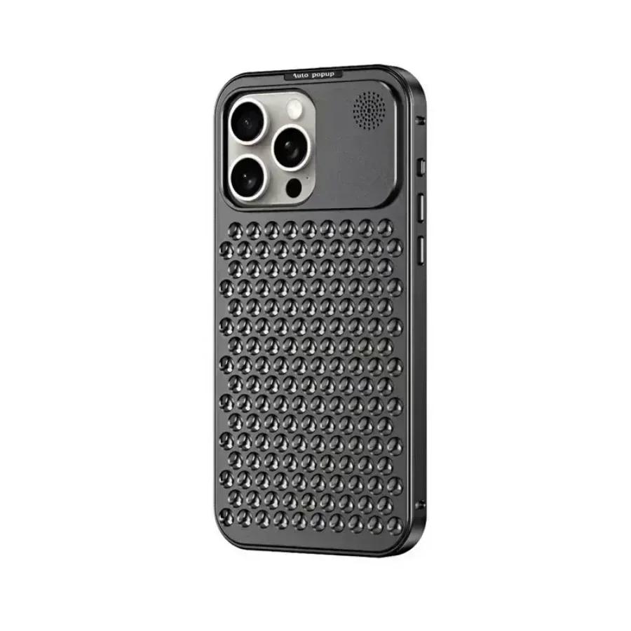 Ароматерапия Алюминиевый Металлический Чехол для iPhone 16 15 Plus 14 13 12 Pro Max Рассеивание Тепла Ударопрочный Автоматически Выдвигающаяся Ароматическая Крышка