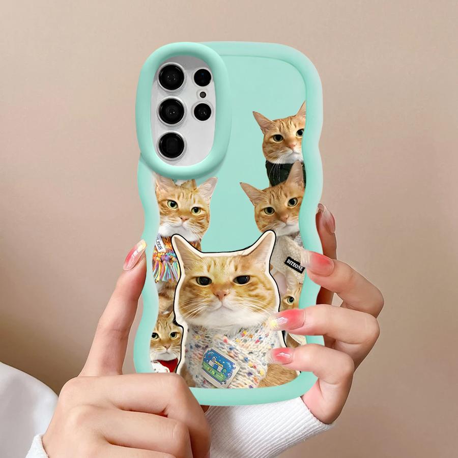 Милый Чехол-Котик для Samsung Galaxy S24 S22 Ultra S21 S25 S23 Plus S20 FE A25 A26 Мягкий Чехол для Телефона A36 A35 A24 A34 A55 A54