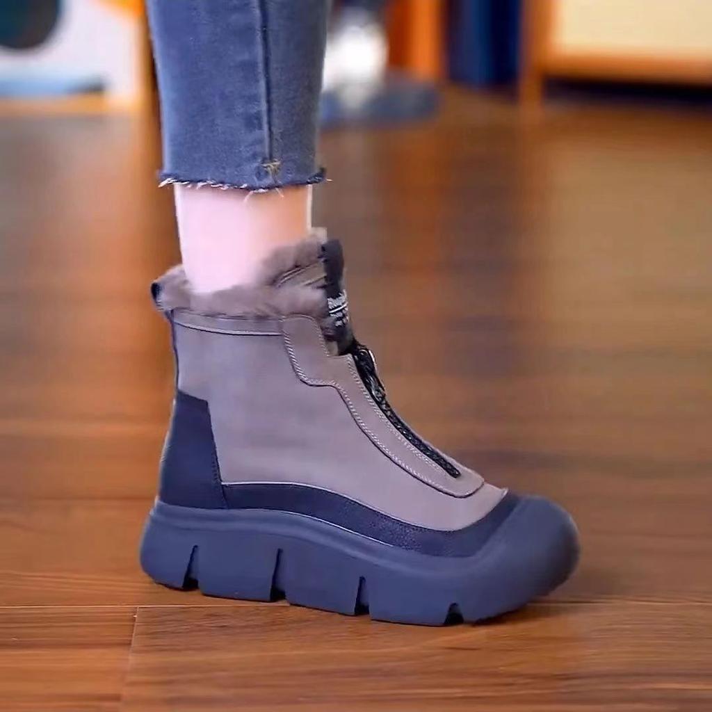 Высококачественная обувь для женщин со шнуровкой, подходящая по цвету вулканизированная обувь, зимние теплые кроссовки для улицы, высокая женская повседневная обувь