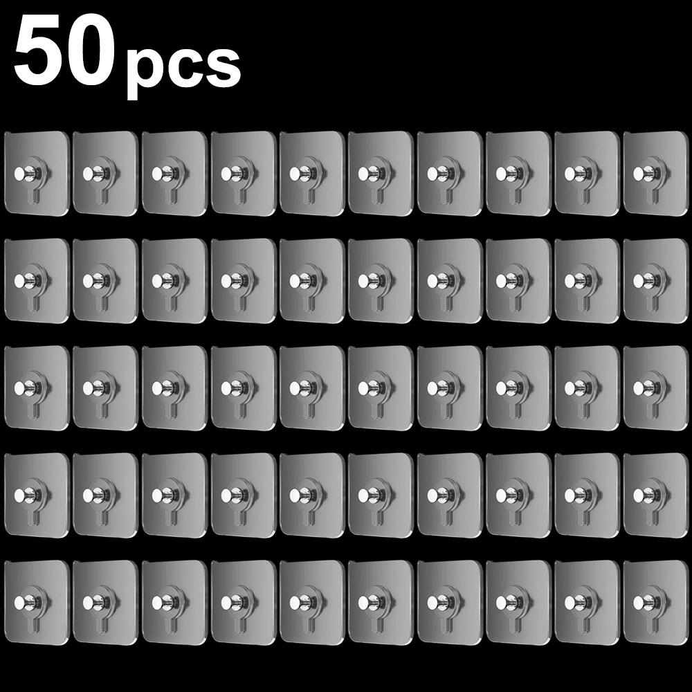 50/10 шт. Самоклеящиеся настенные крючки для фоторамки, часов, прочные клейкие прозрачные гвозди, настенные крючки, вешалки, держатели для гвоздей