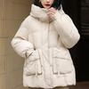 Down Jacket Hooded Women's Winter Short Fashion White Duck Down Coat Plus Size