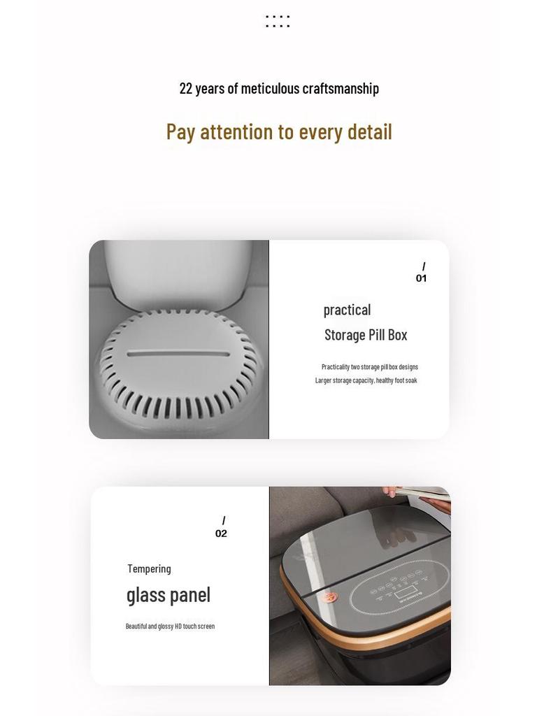 Chigo Space Gray Foot Spa Massager with Automatic Heating, Constant Temperature, Deep Basin, Calf-High Design, and Rollers.