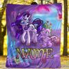 My Little Pony Rarity And Spike Outdoor Customize Your Name Blanket Soft Comfortable Lightweight All Season Multi Use Travel Camping Picnic Sofa