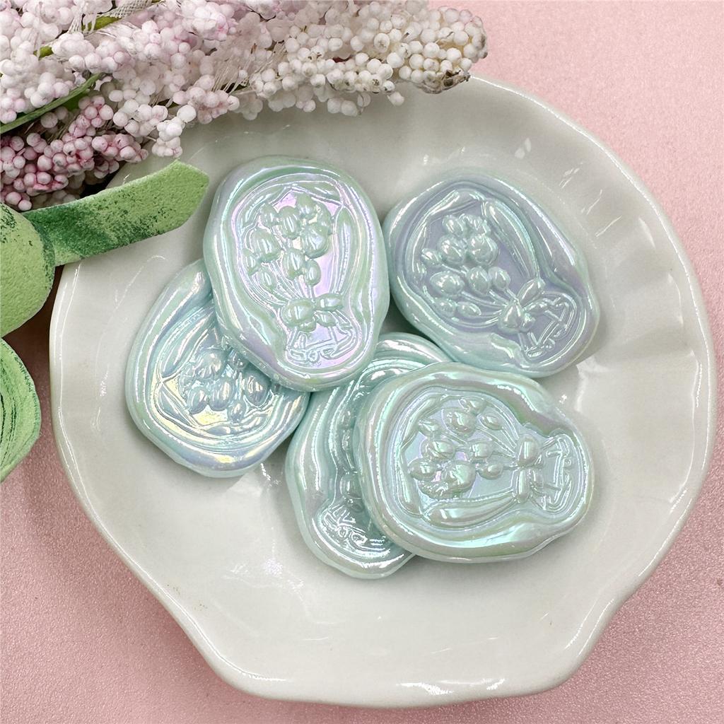 Hanmade Acrylic Geometry Handcrafted Beads Loose Spacer Handmade Bracelet Necklace DIY Tulip Flower For Jewelry Making 5pcs 21*27mm Beads