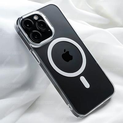 Роскошный магнитный беспроводной зарядный чехол Magsafe для iPhone 15 14 13 12 11 16 Pro Max Прозрачный чехол XR X XS 8 Plus Задняя крышка