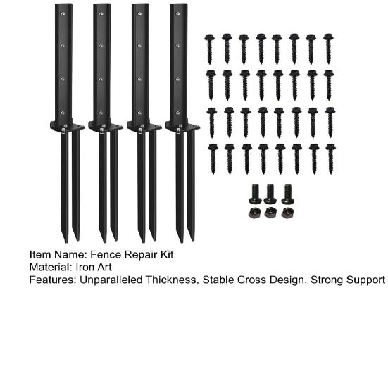 1/2/4Pcs Fence Post Repair Kit Stainless Steel Screw-Connected Sturdy Fence Mender with Unparalleled Thickness for Tilted And Broken Wooden Fence Post